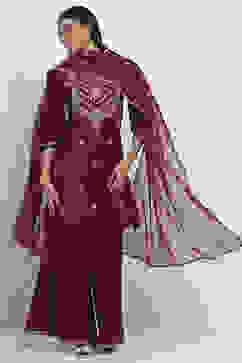 Wine Viscose Blend Straight SET image number 6