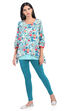 Mint Green Asymmetric Viscose Rayon Indie Top image number 3