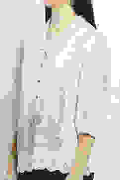 White Printed Straight Shirt-Style Indie Top image number 1