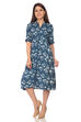 Blue A Line Viscose Rayon Dress image number 3