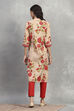 Beige Floral Printed Straight Kurta image number 3