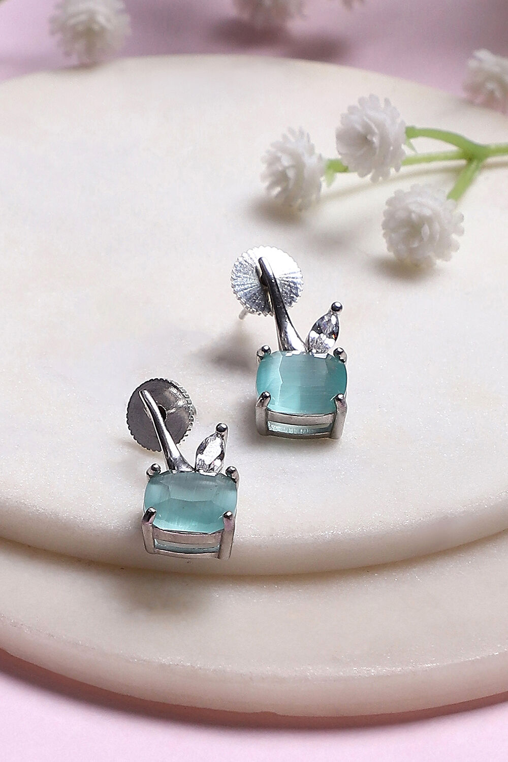 Mint Green Brass Jhumka image number 0