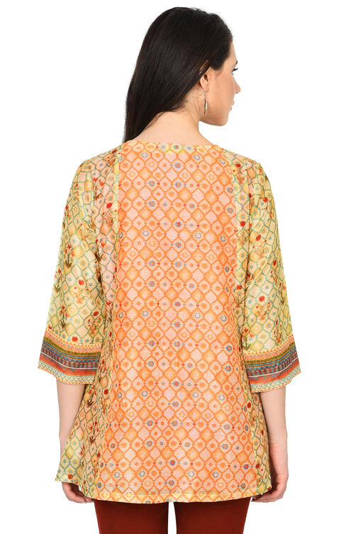 Orange Straight Polyester Indie Top image number 5