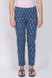 Teal Blue Poly Lycra Slim Pants image number 0