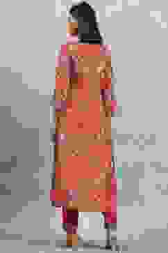 Red Viscose Rayon Printed Kalidar Suit Set image number 4