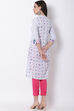 Blue Poly Cotton Straight Kurta image number 5