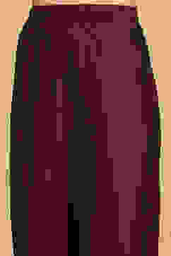 Wine Polyester Blend Embroidered A-Line Suit Set image number 2