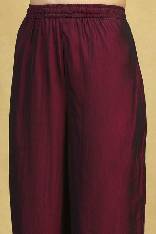 Deep Green Polyester Blend Embroidered A-Line Suit Set image number 2