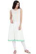 Green Cotton A-Line Kurta image number 5