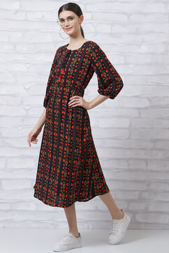 Black LIVA Straight Dress image number 0