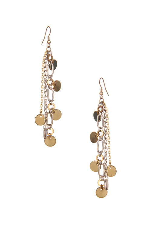 Golden & Silver Metal Brass Earring image number 1