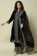 Black Polyester Straight Printed Kurta Palazzo Suit Set image number 0