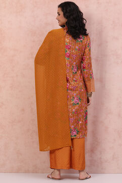 Mustard Art Silk Dupatta image number 2