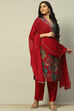 Mustard Viscose Blend Floral Printed Straight Suit Set image number 0
