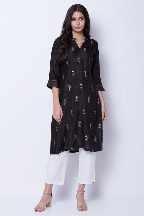 Maroon Shantoon Straight Kurta image number 0