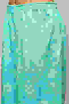 Aqua Blue Polyster Melange Straight Printed Kurta Palazzo Suit Set image number 2