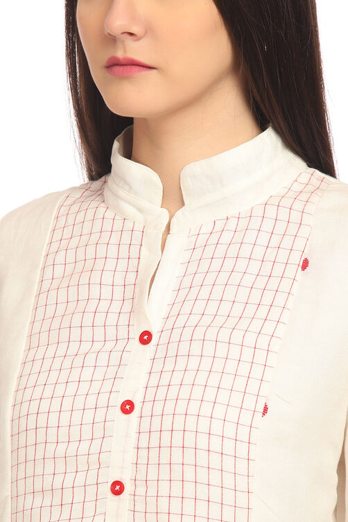 Ecru Flared Cotton Indie Top image number 1