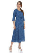 Indigo Flared Cotton Dress image number 3