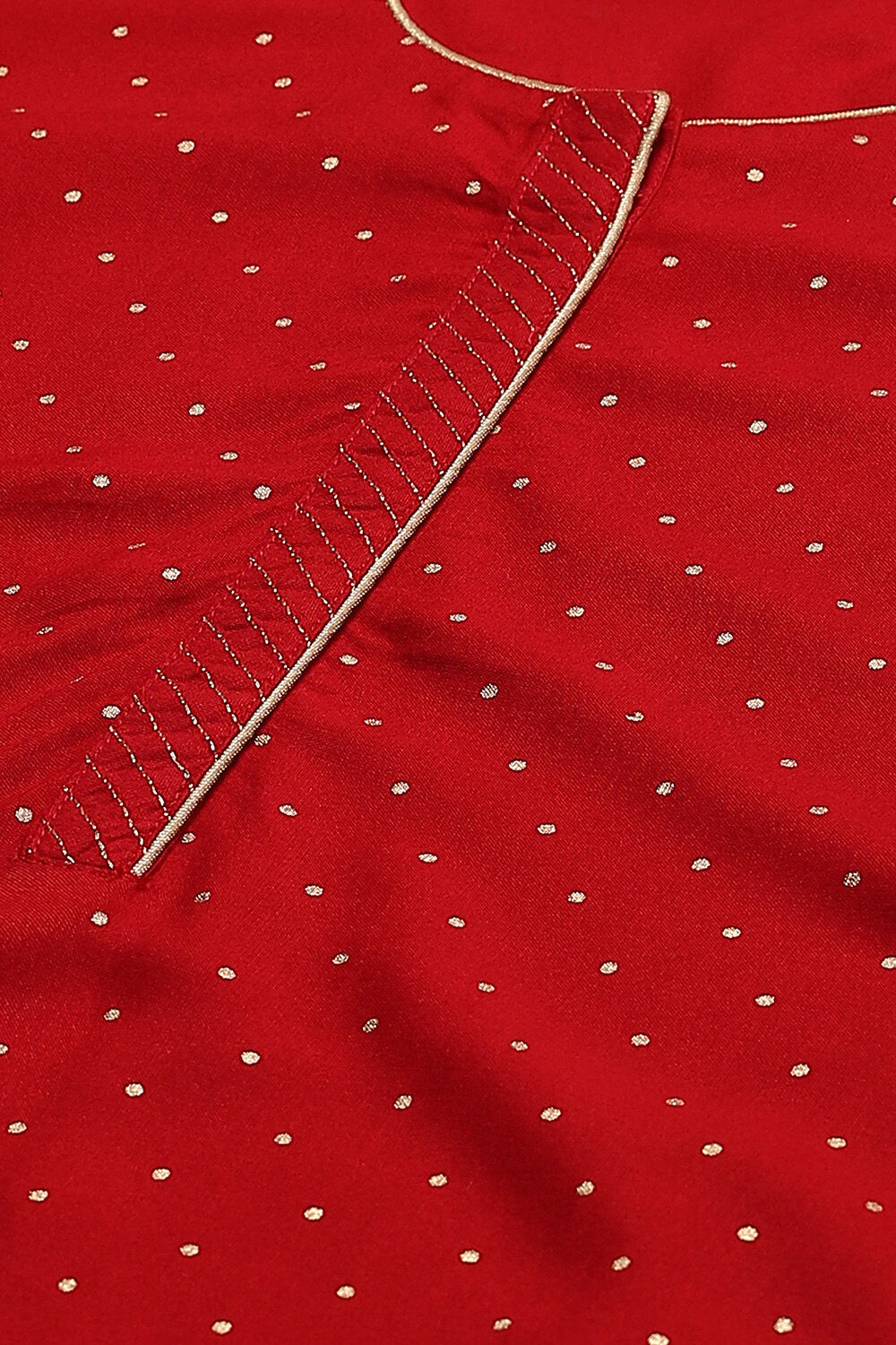 Red LIVA Straight Kurta image number 1