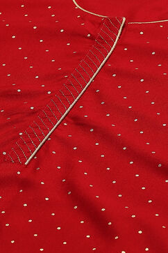 Red LIVA Straight Kurta image number 1