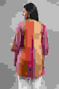 Fuchsia Viscose Blend Solid Tiered Top image number 3