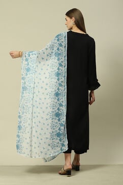 Blue Polyester Printed Dupatta image number 2