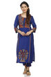 Blue Straight Viscose Kurta image number 0