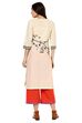 Beige Straight Cotton Kurta image number 5