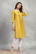 Blue Solid Straight Kurta image number 4
