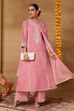 Pink Polyester A-Line Printed Suit Set image number 0