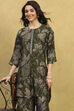 Green Viscose Blend Printed Straight Kurta Palazzo Set image number 7