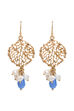 Blue Metal Brass Drop Earrings image number 1
