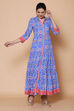 Blue Viscose Rayon Tired Dress image number 0