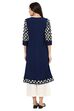 Indigo A-Line Viscose Rayon Kurta image number 3