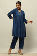 Blue Rayon Kalidar Printed Kurta Palazzo Suit Set image number 5