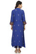 Blue Asymmetric Viscose Kurta image number 4