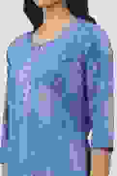 Blue Rayon Straight Kurtas image number 1