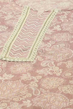 Lavender Printed  Kurta & Pants Suit Set image number 1