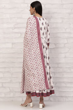 Cream Kalidar Printed Suit Set image number 4