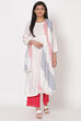 Off White Viscose Straight Kurta image number 3