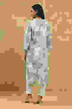 Sea Green Printed Straight Kurta image number 3