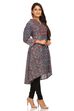 Blue Asymmetric Cotton Kurta image number 1