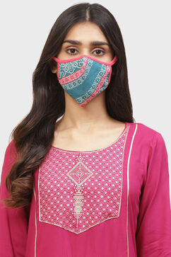 Multicolored Cotton Mask Set of 2 image number 1