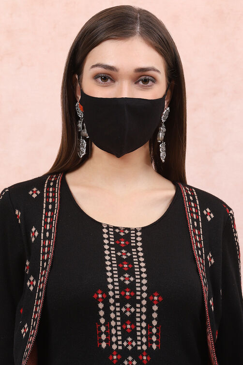 Black Cotton Mask image number 0