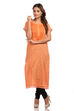 Peach Straight Cotton Kurta image number 0