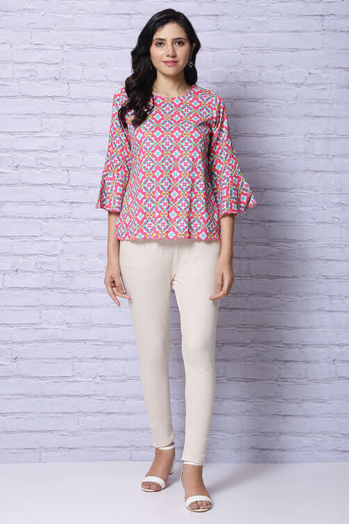 Off White Cotton Single Jersey Legging image number 1