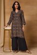 Grey Viscose Blend Straight Printed Kurta image number 0