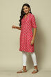 Mustard LIVA Straight Printed Kurta image number 2
