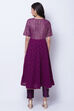 Purple Polyester Polymers Kalidar Kurta image number 4