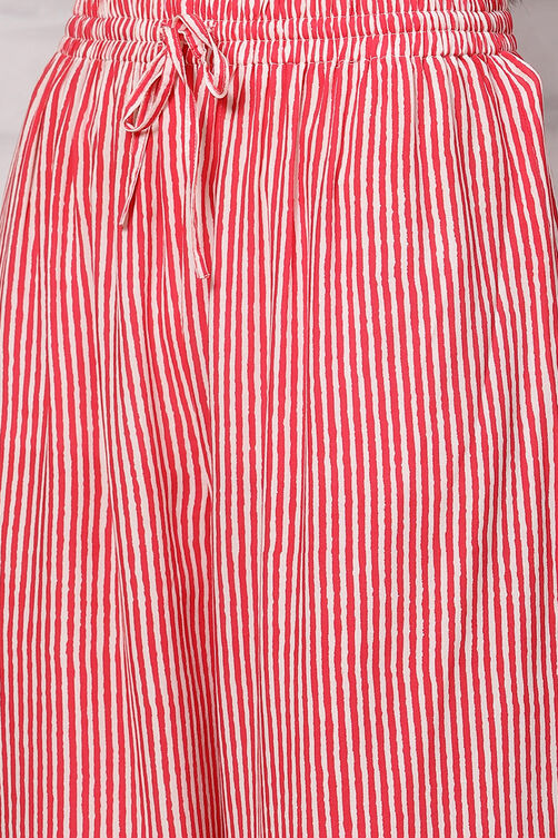 Red Viscose Rayon Straight Suit Set image number 2